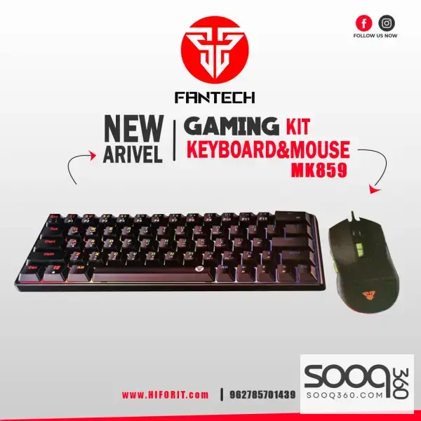 Fantech Atom63 MK859c Mechanical Gaming Keyboard & Mouse Arabic/English