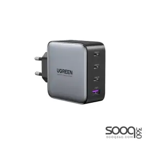 UGREEN USB-A+3*USB-C 160W GaN Tech Fast Charger EU Grey（ folding foot）+ 1M 100W cable