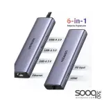 UGREEN 15598 Revodok 6 in 1 USB C Hub Gigabit Ethernet Adapter with 4K HDMI