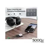 UGREEN (60164) Type C Male To 3.5mm Audio+ Type C Female Adapter With Chip Grey