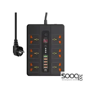 3000W ultra high speed 6 port power socket with 5 USB ports and 1…