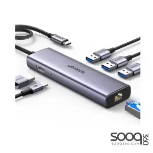 UGREEN 15598 Revodok 6 in 1 USB C Hub Gigabit Ethernet Adapter with 4K HDMI