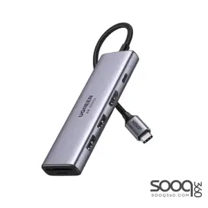 UGREEN 80132 USB-C to 3×USB-A 3.0+HDMI+AUX 3.5mm (2-in-1)+USB-C PD Multifunction Adapter
