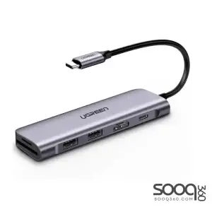 Ugreen 70411 USB-C to 2 Ports USB3.0-A Hub + HDMI + TF/SD with PD Power Supply (Space Gray)