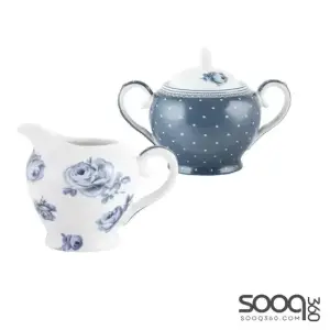 KATIE ALICE VINTAGE INDIGO SUGAR AND CREAMER SET