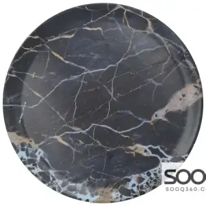 Creative Tops Navy Marble Round Matte Tray