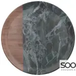 Creative Tops Green Marble Wood Mix Round Matte Tray