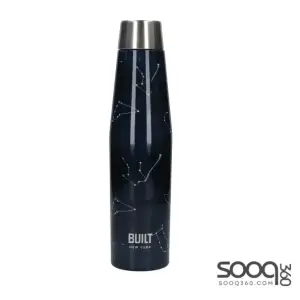 Built Apex Insulated Water Bottle with Leakproof Perfect Seal Lid, Sweatproof 100% Reusable BPA Free 18/8 Stainless Steel Flask, 'Galaxy' Design, 540 ml
