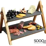 KITCHENCRAFT ART2TSERVE Two Tier Serving Stand, 40x25x30cm, Gift Boxed