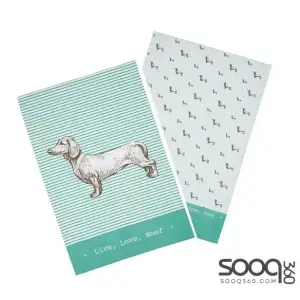 KITCHENCRAFT TEA TOWELS SET, WHITE/SAGE GREEN, PACK OF 2