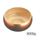 Artesà Copper Finish Bamboo Serving Bowl, 17cm, Labelled