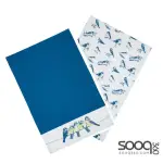 KITCHENCRAFT TEA TOWELS SET, 'BLUE BIRDS' DESIGN, 100% COTTON, WHITE / BLUE, 70 X 47 CM, 2 PIECES