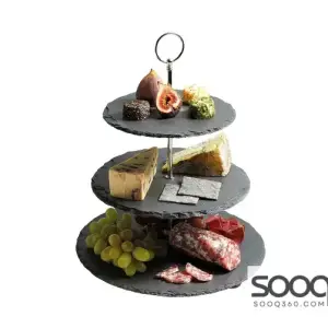 Artesà Three Tier Slate Serving Stand, 28.5x34.5cm, Gift Boxed