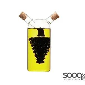 KITCHENCRAFT WORLD OF FLAVOURS 2 IN 1 GLASS GRAPES DESIGN OLIVE OIL DISPENSER AND VINEGAR BOTTLE
