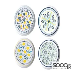 POSITANO TILE MELAMINE ASSORTED 4PK PLATE