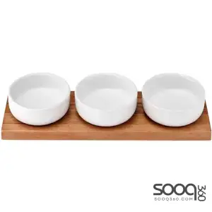 HOST WHITE BOWL & TRAY SET
