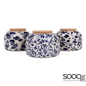 POSITANO ORBIT NAVY FLORAL ASSORTED CANISTER