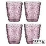 SUNFLOWER PINK 4PK GLASS TUMBLER