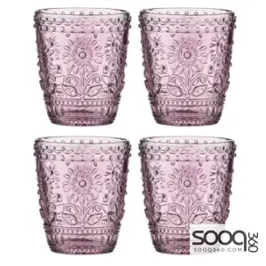 SUNFLOWER PINK 4PK GLASS TUMBLER