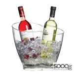 BarCraft Clear Acrylic Double Sided Drinks Pail/Cooler, Labelled