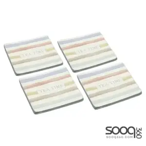 Classic Collection Ceramic Coasters, Set of Four, Acetate Display Packed