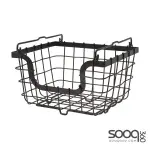 GOURMET BASICS BY MIKASA GENERAL STORE STACKING/NESTING METAL BASKET, ANTIQUE BLACK -