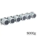 MASTERCLASS MCSRSS6PC MAGNETIC/WALL MOUNTED SPICE RACK, FITTINGS INCLUDED, 9 X 12 X 16 CM, METAL, SILVER