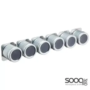MASTERCLASS MCSRSS6PC MAGNETIC/WALL MOUNTED SPICE RACK, FITTINGS INCLUDED, 9 X 12 X 16 CM, METAL, SILVER