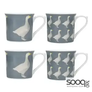 Kitchen Craft Fluted Mug Set Of 4 Geese