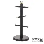 MASTERCLASS BRASS EFFECT KITCHEN ROLL HOLDER, BLACK/BRASS, 15 X 15 X 35 CM