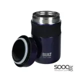 BUILT Double Wall Vacuum Insulated Flask for Hot and Cold Foods, 490 ml, Navy