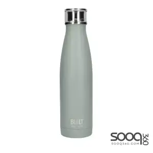 BUILT Insulated Water Bottle/Thermal Flask with Leakproof Cap, Stainless Steel, Storm Grey, 480 ml