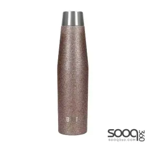 Built Apex Insulated Water Bottle with Leakproof Ideal Seal Lid, Sweatproof 100% Reusable BPA Free 18/10 Stainless Steel Flask, Rose Gold Glitter, 540ml