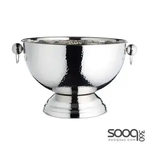 BarCraft Hammered Stainless Steel Champagne Bowl, 37x25cm, Gift Tagged