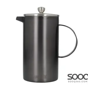 BRUSHED LA CAFETIERE EDITED DOUBLE WALLED 8 CUP CAFETIERE GUN METAL GREY