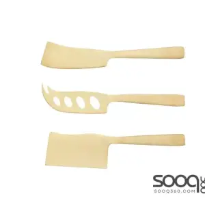 ART CHEESE KNIFE SET OF 3 BRASS