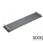ARTESA SLATE SERVING PLATTER WITH COPPER COLOURED HANDLES, 60CM X 15CM