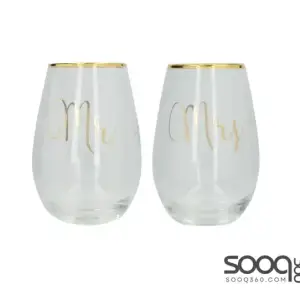 AVA MR/MRS WINE GLASS SET OF 2