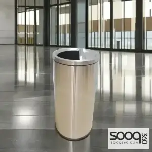 سلة نفايات لون سلفر مقاس 25*61سم