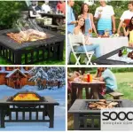 Wood-burning stove - BBQ grill 76*76cm