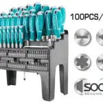 طقم مفكات مع راسيات 100 قطعة من توتالTHT2506100