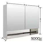 Bathroom cabinet for women, 80 * 60 * 14 cm