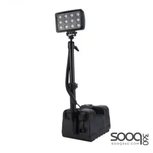 36W rechargeable LED flashlight for workplaces, 12V 10Ah lithium battery.
