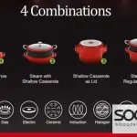 Royal 24cm Casserole Cooking Pot Set - Red - 3 Pieces