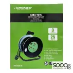 Terminator 25m Reel Electrical Extension Cable - 3 Outlets