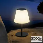 Solar-powered outdoor table lamp
