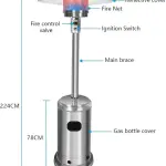 Outdoor gas heater (stove) stainless steel 224 cm