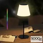 Solar-powered outdoor table lamp
