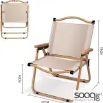 Mr. Kitchen portable folding camping chair with wooden handle