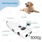 Dog bark deterrent with training and flashlight